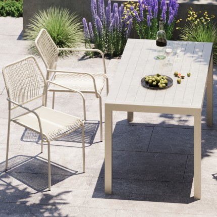 Chaise de jardin avec accoudoirs Madagascar grise Kare Design