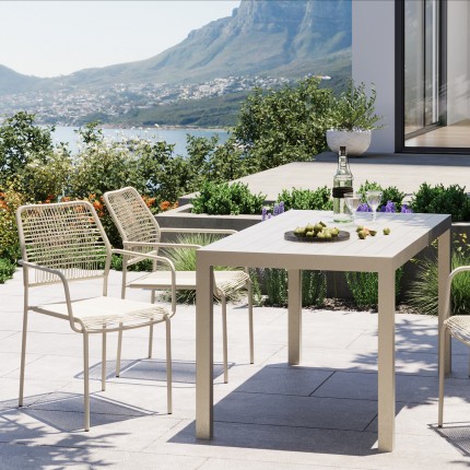 Chaise de jardin avec accoudoirs Madagascar beige Kare Design