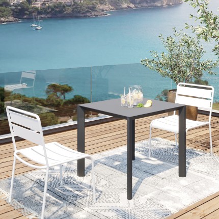 Table de jardin Twist 80x80cm noire Kare Design