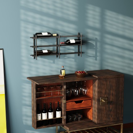 Wall Wine Shelf Cape Town 34cm black Kare Design