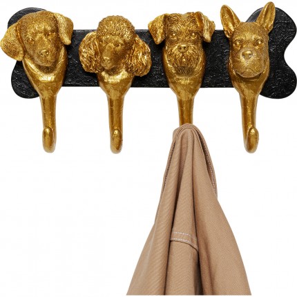 Wall Coat Rack dogs 31cm gold Kare Design