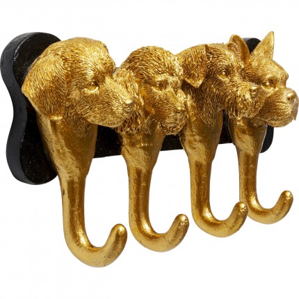 Wall Coat Rack dogs 31cm gold Kare Design