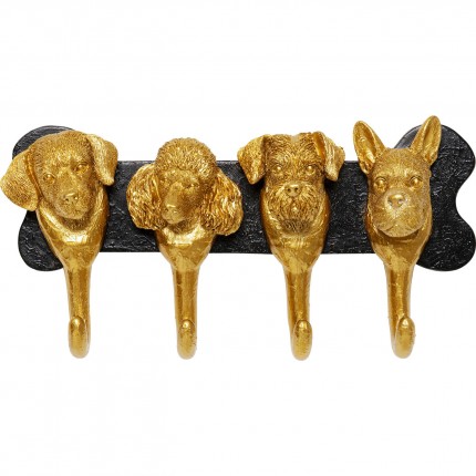Wall Coat Rack dogs 31cm gold Kare Design