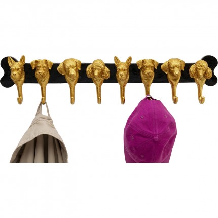 Wall Coat Rack dogs 69cm gold Kare Design