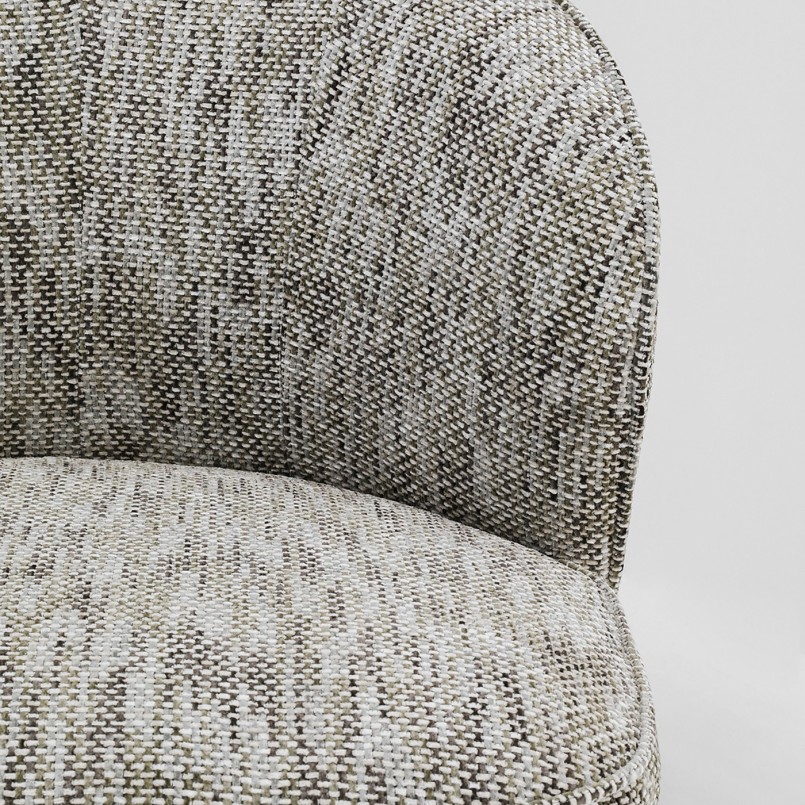 Fauteuil pivotant gris bouclé - Ellie - Kare Design