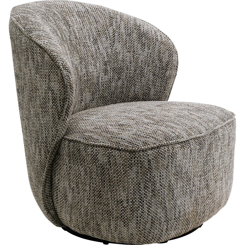 Fauteuil pivotant gris bouclé - Ellie - Kare Design