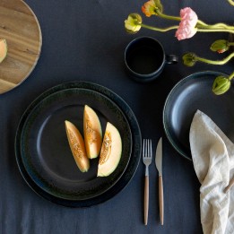 Black earthenware plates set of 4 - Kassandra - Kare Design