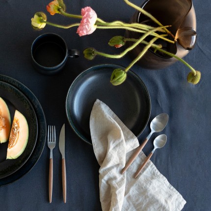 Assiettes creuses Kassandra noires 23cm set de 4 Kare Design