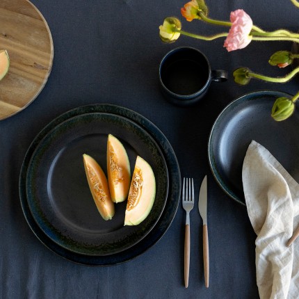 Assiettes creuses Kassandra noires 23cm set de 4 Kare Design