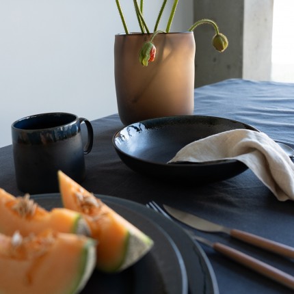 Assiettes creuses Kassandra noires 23cm set de 4 Kare Design
