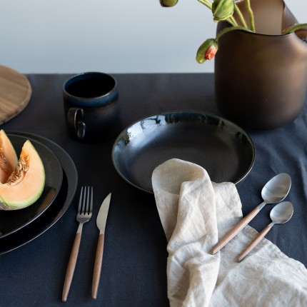 Assiettes creuses Kassandra noires 23cm set de 4 Kare Design