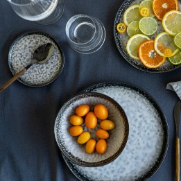 Assiettes plates grises en grès - Soho - Kare Design