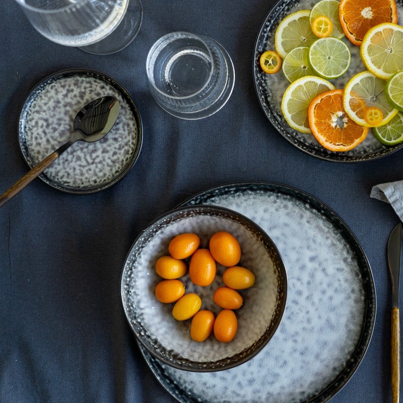Black steel and imitation wood cutlery - Paris - Kare Design