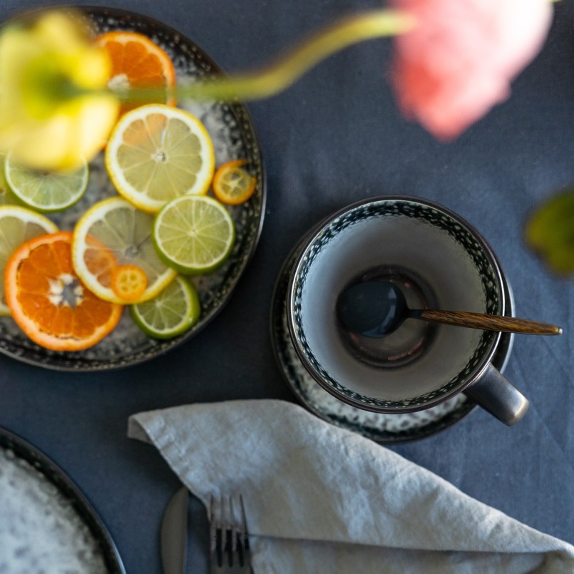 Couverts en acier noir et imitation bois - Paris - Kare Design