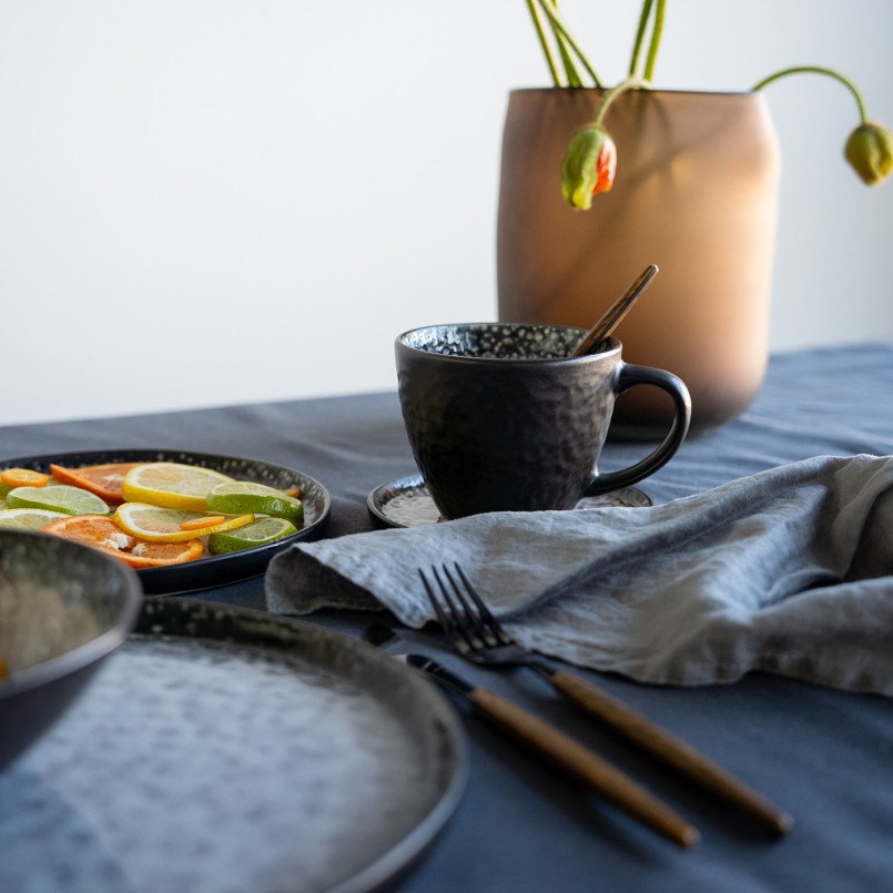 Black steel and imitation wood cutlery - Paris - Kare Design