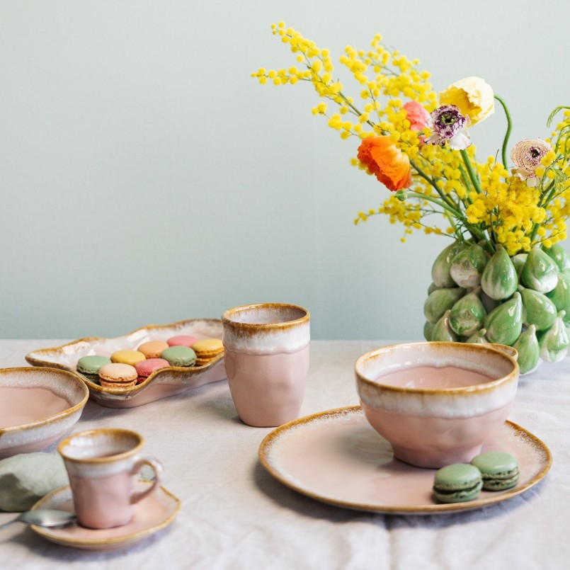 Pink stoneware coffee cups - Nala - Kare Design