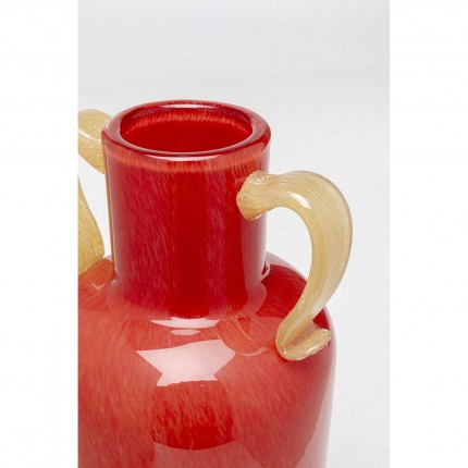 Vase Salut 36cm rouge à hanses Kare Design