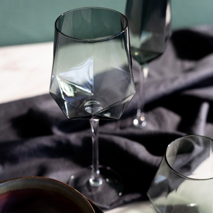 Verres à vin Diamond fumé set de 4 Kare Design