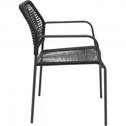 Chaise de jardin avec accoudoirs Madagascar noire Kare Design