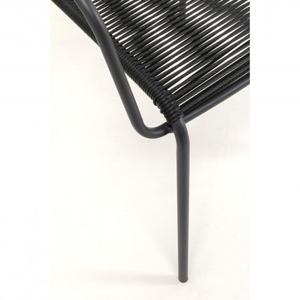 Chaise de jardin avec accoudoirs Madagascar noire Kare Design