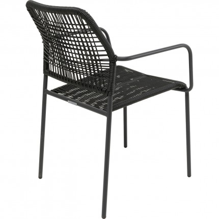Chaise de jardin avec accoudoirs Madagascar noire Kare Design
