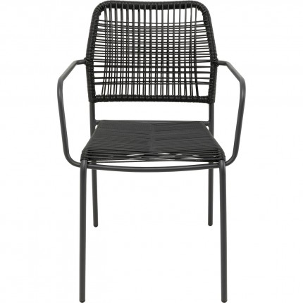 Chaise de jardin avec accoudoirs Madagascar noire Kare Design