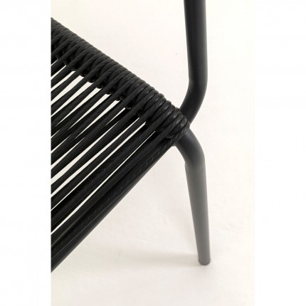 Chaise de jardin avec accoudoirs Madagascar noire Kare Design