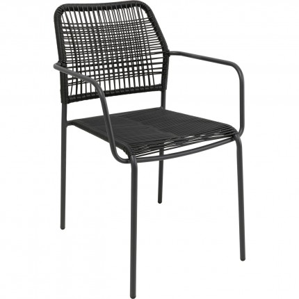 Chaise de jardin avec accoudoirs Madagascar noire Kare Design