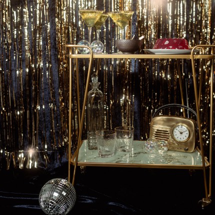 Table Clock radio gold Kare Design
