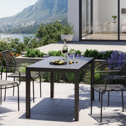 Table de jardin Madagascar 140x80cm noire Kare Design