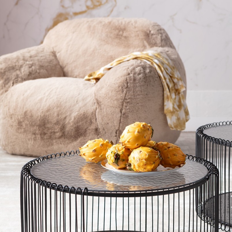Fauteuil crème en fausse fourrure - Mika - Kare Design