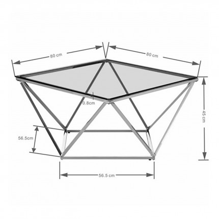Coffee Table Cristallo 80x80cm graphite Kare Design