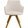 Swivel chair with armrests Coco cream and oak Kare Design