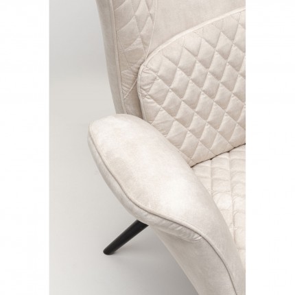 Fauteuil Tudor velours crème Kare Design