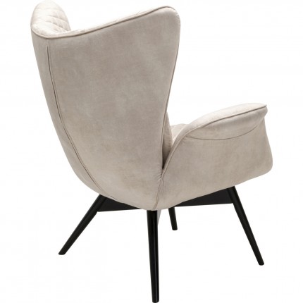 Fauteuil Tudor velours crème Kare Design