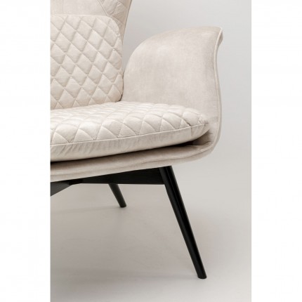 Fauteuil Tudor velours crème Kare Design
