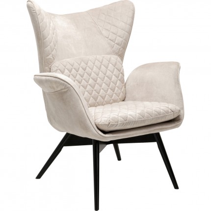 Fauteuil Tudor velours crème Kare Design