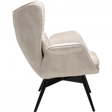 Fauteuil Tudor velours crème Kare Design