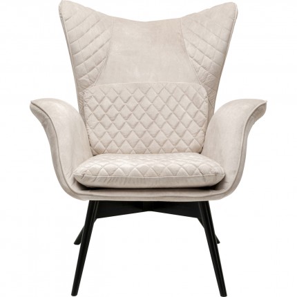 Fauteuil Tudor velours crème Kare Design