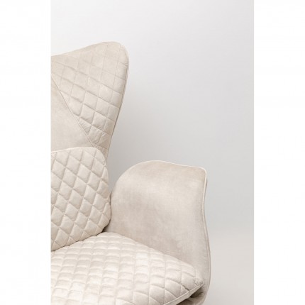 Fauteuil Tudor velours crème Kare Design