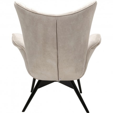 Fauteuil Tudor velours crème Kare Design