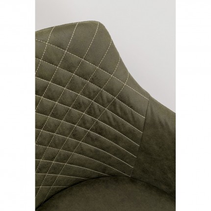 Swivel chair with armrests Coco green and oak Kare Design