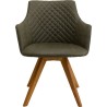 Swivel chair with armrests Coco green and oak Kare Design