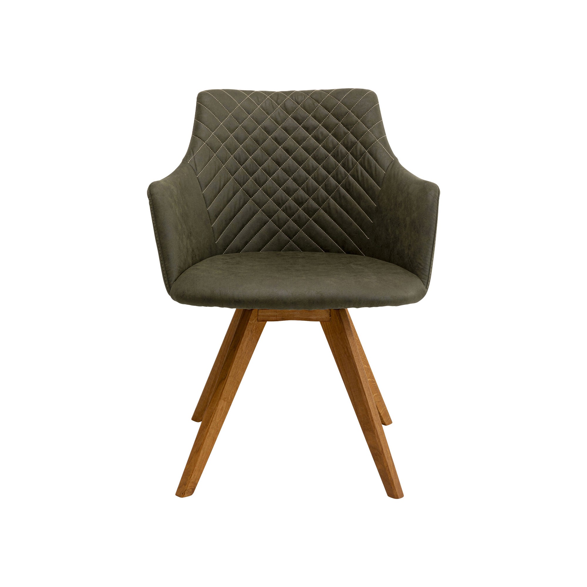 Swivel chair with armrests Coco green and oak Kare Design