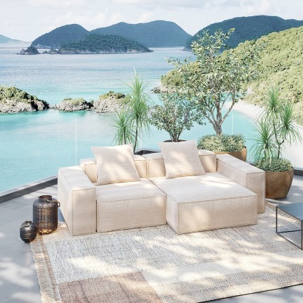 Outdoor Corner Sofa Kalua 2-Seater cream Kare Design
