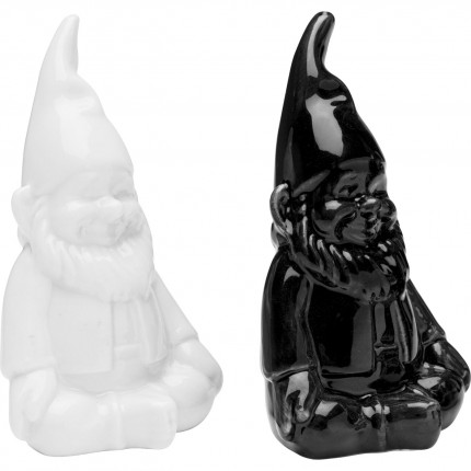 Salt and pepper shakers gnome black and white Kare Design