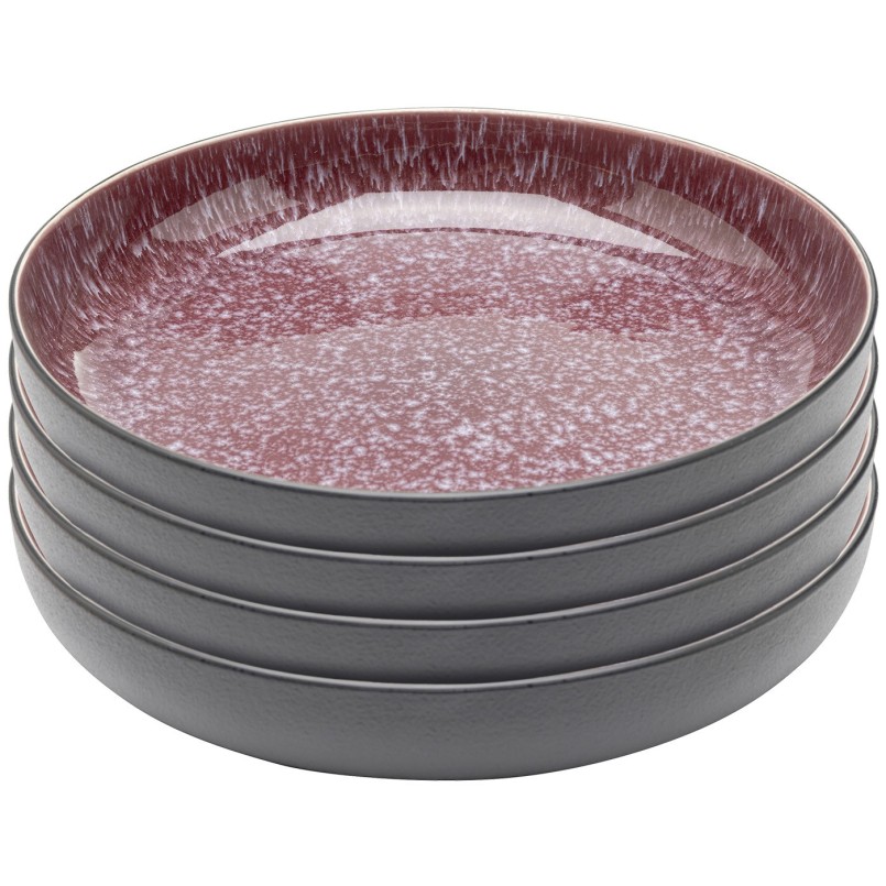 Assiettes creuses en grès noir, violet et blanc - Alissa - Kare Design