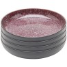Assiettes creuses en grès noir, violet et blanc - Alissa - Kare Design