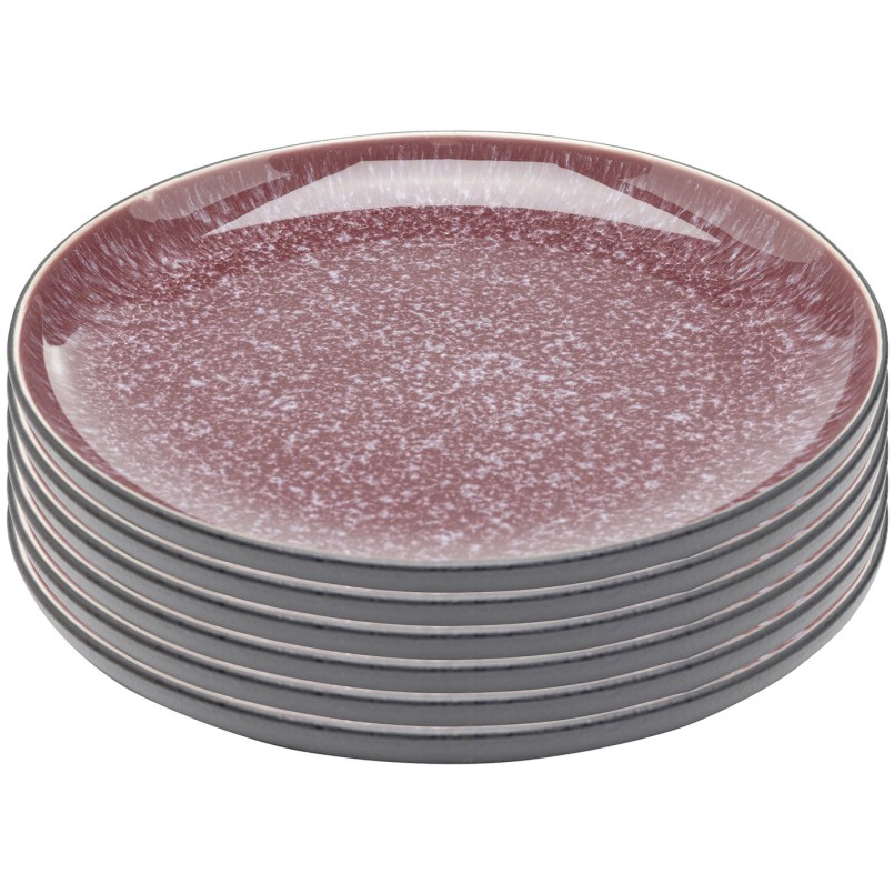 Assiettes à dessert en grès noir, violet et blanc - Alissa - Kare Design