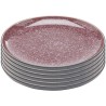 Assiettes à dessert en grès noir, violet et blanc - Alissa - Kare Design